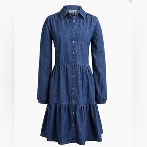 J. Crew Factory Chambray Collared Mini Shirtdress Size 2
